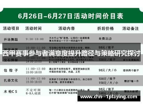 西甲赛事参与者满意度提升路径与策略研究探讨